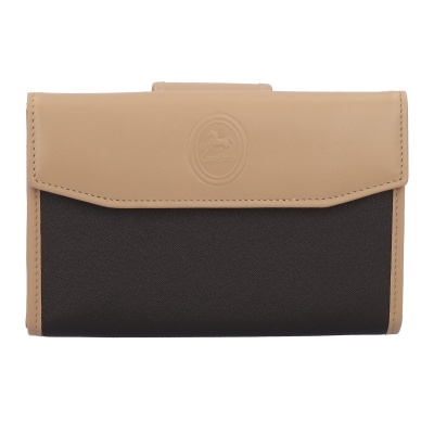 Carteira bege e preta com relevo Cavalinho