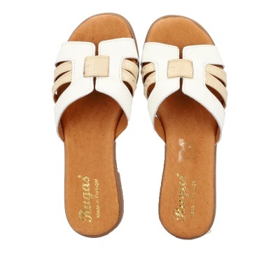 Chinelo Saros 1002 Branco E Dourado