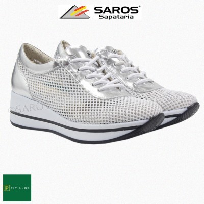 Sapato desportivo de cunha Pitillos 6102 Branco