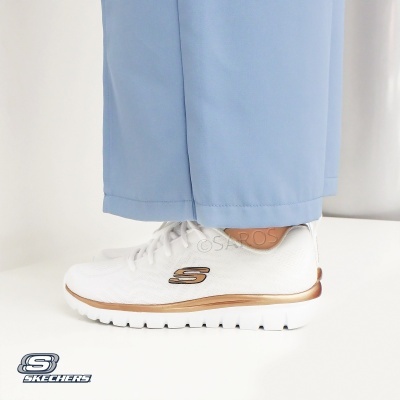 Sapatilha Skechers Graceful Get Connected 12615 Branco E Dourado
