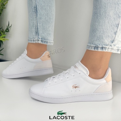 Sapatilha Lacoste Carnaby Set Jr 48suj0002 1y9 Branco Com Rosa