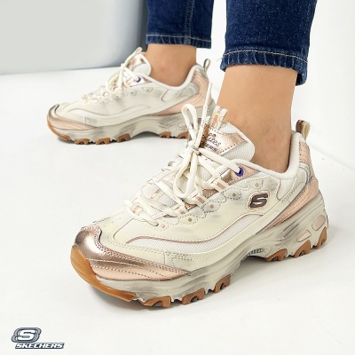 Sapatilha Skechers D'Lites Vintage 150245 Multi-bege