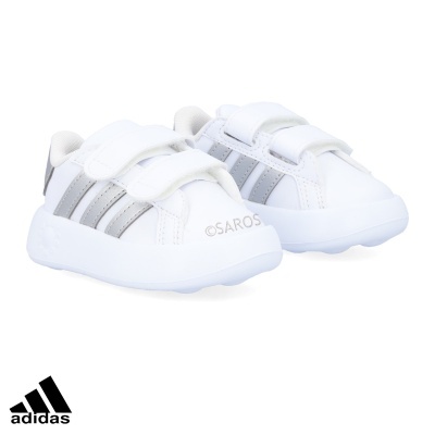 Sapatilha Adidas Grand Court Id5274 Branco E Prateado