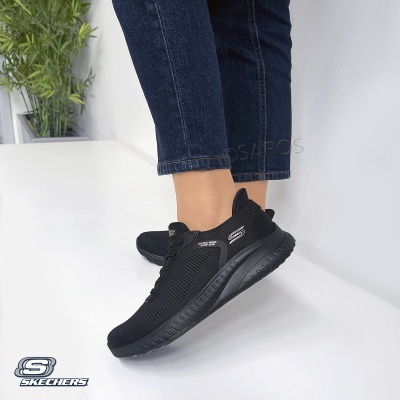 Sapatilha Skechers Bobs Squad Chaos 117497 Preto