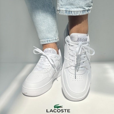 Sapatilha Lacoste L003 Set Jr 48suj0003 21g Branco Com Cinza