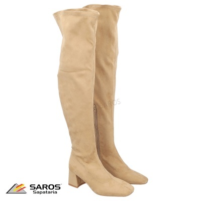 Bota de cano alto Saros M2811 em bege