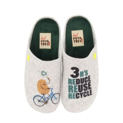 Chinelo De Quarto Hot Potatoes Reduce Reuse Recycle 67833 Multicolor