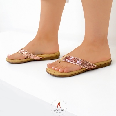 Chinelo Spiceup Su.19.021 Rosa Dourado