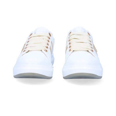 Sapatilha Ferre F-161 Branco E Dourado