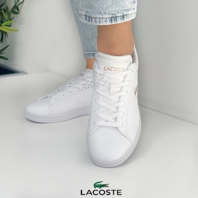 Sapatilha Lacoste Carnaby Set Jr 48suj0002 1y9 Branco Com Rosa