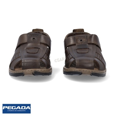 Sandálias masculinas marrons PEGAADA com fecho velcro