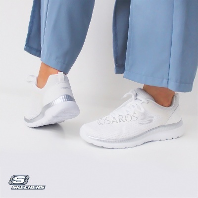 Sapatilha Skechers Bountiful 12607 Branco E Prateado
