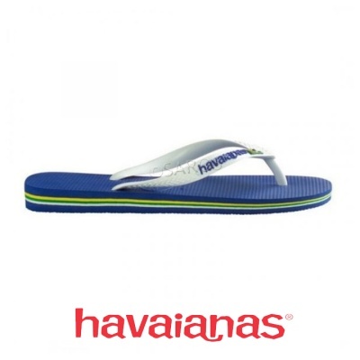 Chinelo Havaianas Brasil Logo 4110850 Branco E Azul