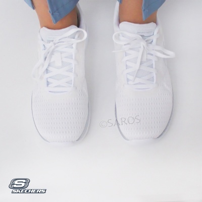 Sapatilha Skechers Bountiful 12607 Branco E Prateado