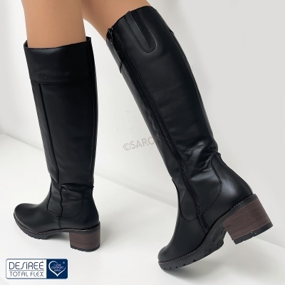 Bota Desiree Pele Conforto Rosy27 Preto