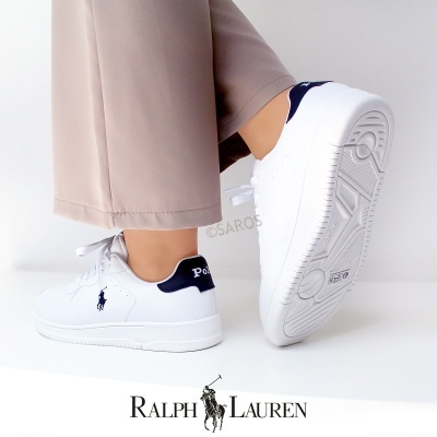 Sapatilha Polo Ralph Lauren Masters Court Rl02436102 Branco E Azul
