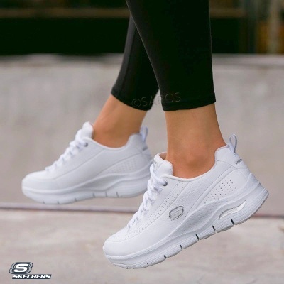 Sapatilha Skechers Arch Fit Star Bound 150061 Branco E Prateado