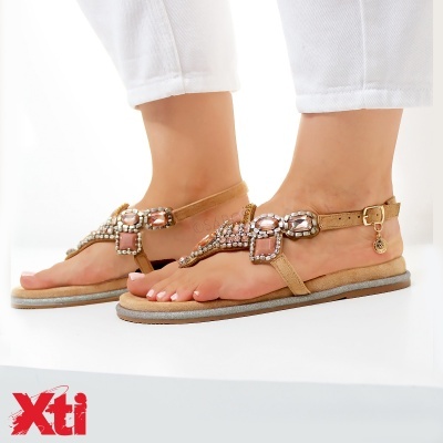 Sandalia Xti Dedo 144017 Bege