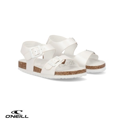 Sandálias brancas com fivelas e sola de cortiça marca O'NEILL