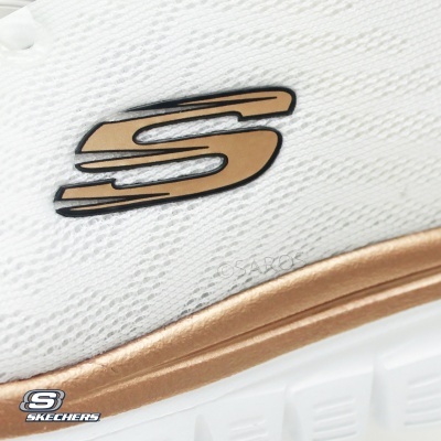 Sapatilha Skechers Graceful Get Connected 12615 Branco E Dourado
