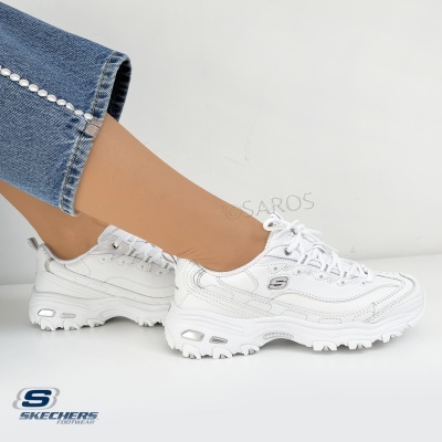 Sapatilha Skechers D'Lites Fresh Start 11931 WSL Branco com Prata
