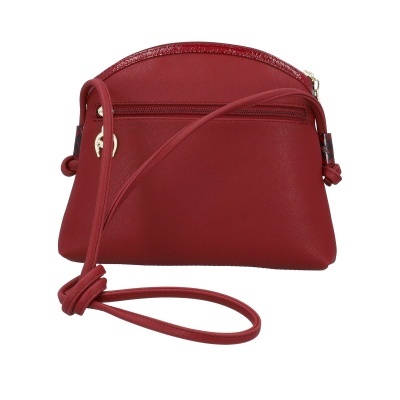 Bolsa pequena vermelha com alça fina e fecho de correr