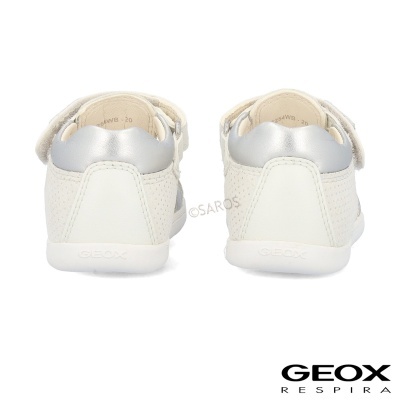 Sandalia Geox B254wb Branco E Prateado
