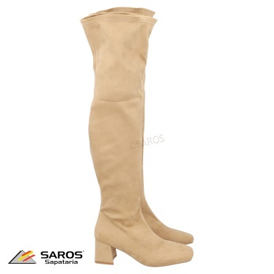 Bota de cano alto Saros M2811 em bege