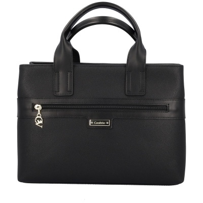 Mala de senhora preta Cavalinho com alças duplas e fecho de correr