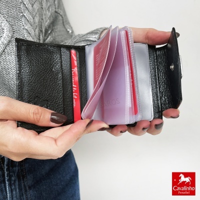 Porta-cartões Cavalinho Cavalo Lusitano 28090279 Preto