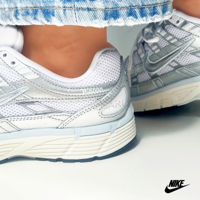 Sapatilha Nike P-6000 Bv1021 Branco E Prateado