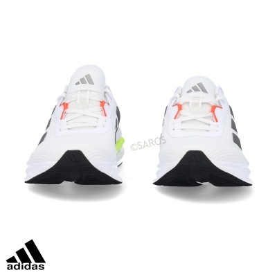 Ténis desportivos Adidas brancos com detalhes pretos e coloridos