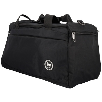 Mala de viagem preta com fechos e alças