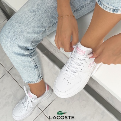 Sapatilha Lacoste L003 Set Jr 48suj0003 1y9 Branco Com Rosa