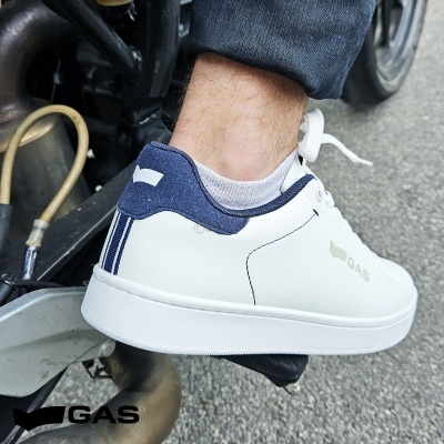 Sapatilha Gas Sammy Ltx Gam424115 Branco E Azul