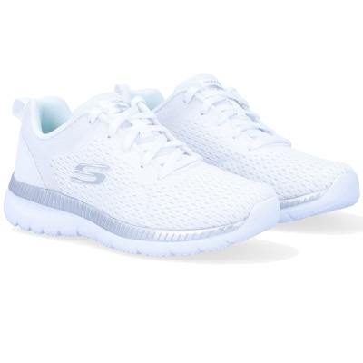 Sapatilha Skechers Bountiful 12607 Branco E Prateado