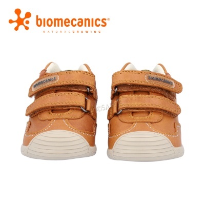 Sapatilhas infantis castanhas Biomecanics com fecho de velcro