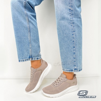 Sapatilha Skechers Bobs Squad Chaos 117497 Taupe