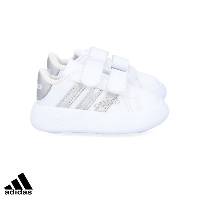 Sapatilha Adidas Grand Court Id5274 Branco E Prateado
