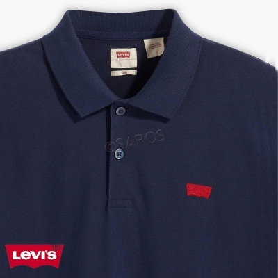 Polo azul escuro Levi's com gola e botões