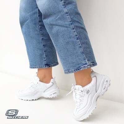 Sapatilha Skechers Dlites Endless Dream 13151 Branco E Prateado