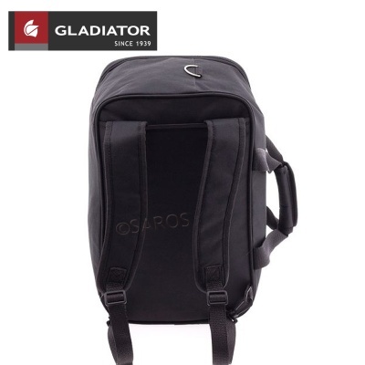Mochila preta Gladiator com alças acolchoadas e argola metálica