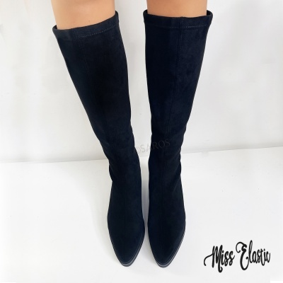 Botas de cano alto Miss Elastic 77651 em Preto