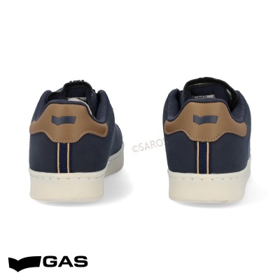 Sapatilhas desportivas GAS azuis e castanhas vistas por trás