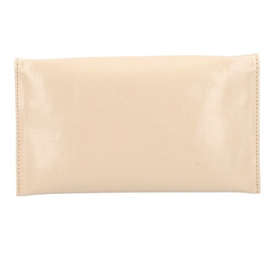 Carteira retangular de couro sintético bege