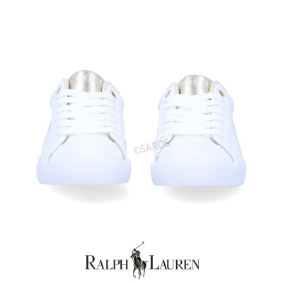 Sapatilha Polo Ralph Lauren Theron Rf104098 Branco E Dourado