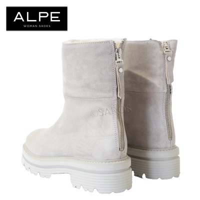 Botas de mulher ALPE bege claro com fecho e sola branca