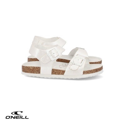 Sandálias brancas O'Neill com fivelas e sola de cortiça
