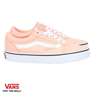 Sapatilhas Vans rosa claro com detalhes brancos e sola branca