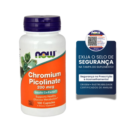 Now Chromium Picolinate 200mcg 100 Cápsulas Now Chromium Picolinate 200mcg 100 Cápsulas